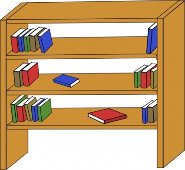 Furniture Library Shelves Books clip art | Download free Vector