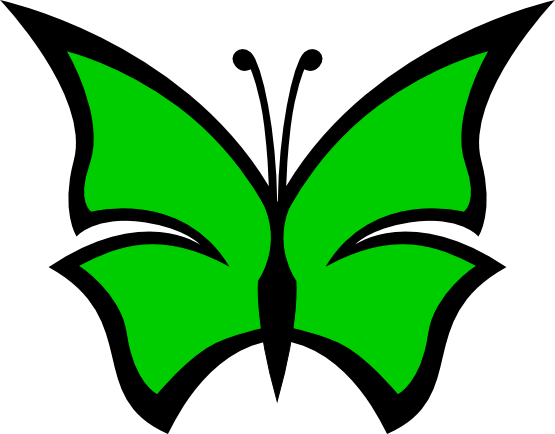 green butterfly clip art - photo #30