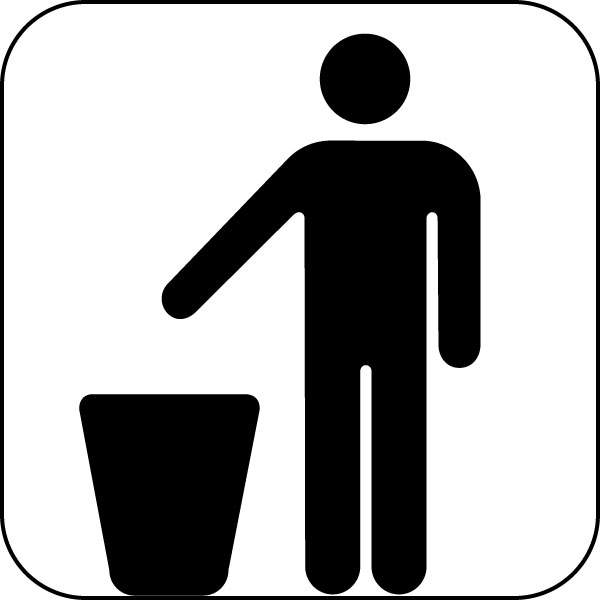 Trash Dust Bin: Signage Graphic Symbols, Icons, Pictograms for ...