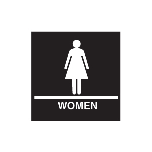 Seachrome 8" Square Restroom Sign "WOMEN" & Universal Symbol ...