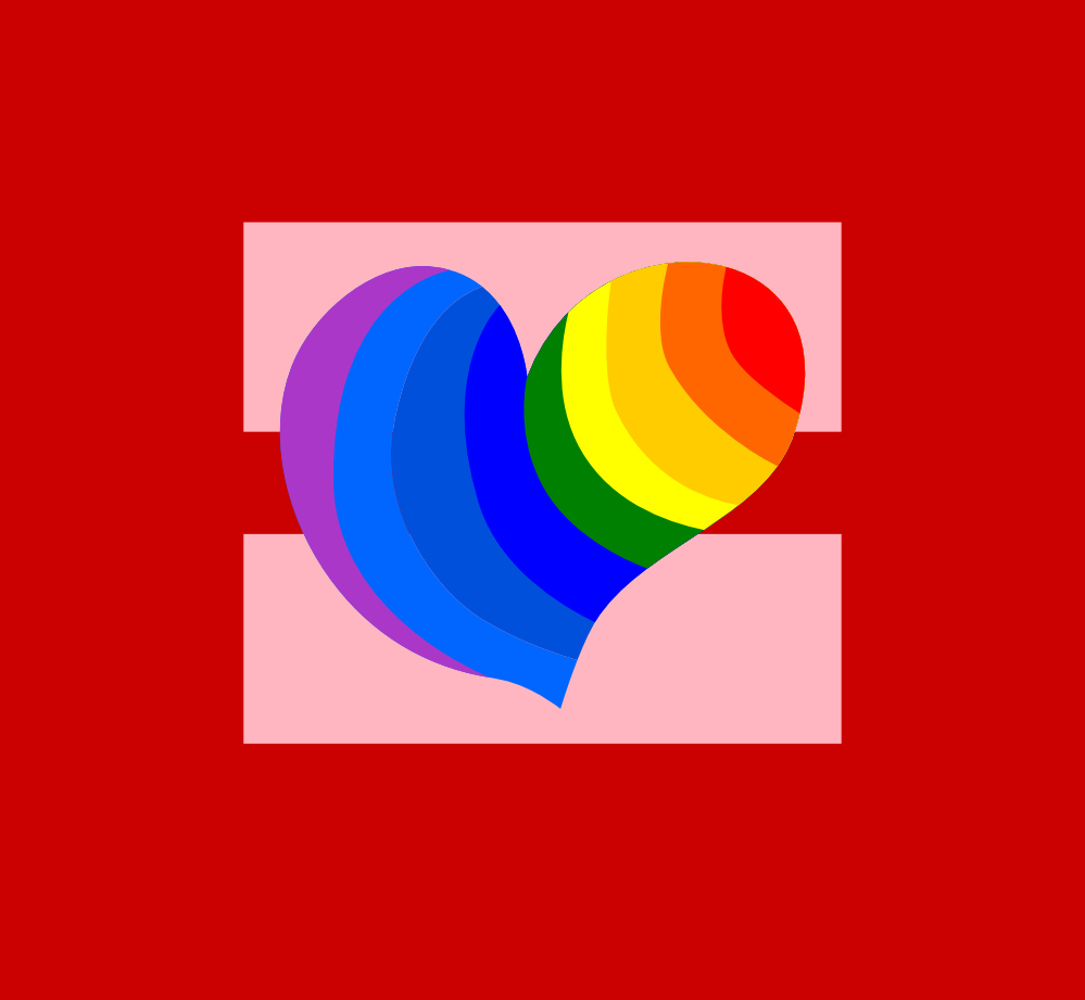 Clip Art: Rainbow Heart Marriage Equality Red ...