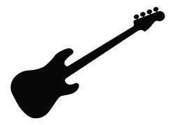 Guitar clipart black and white free