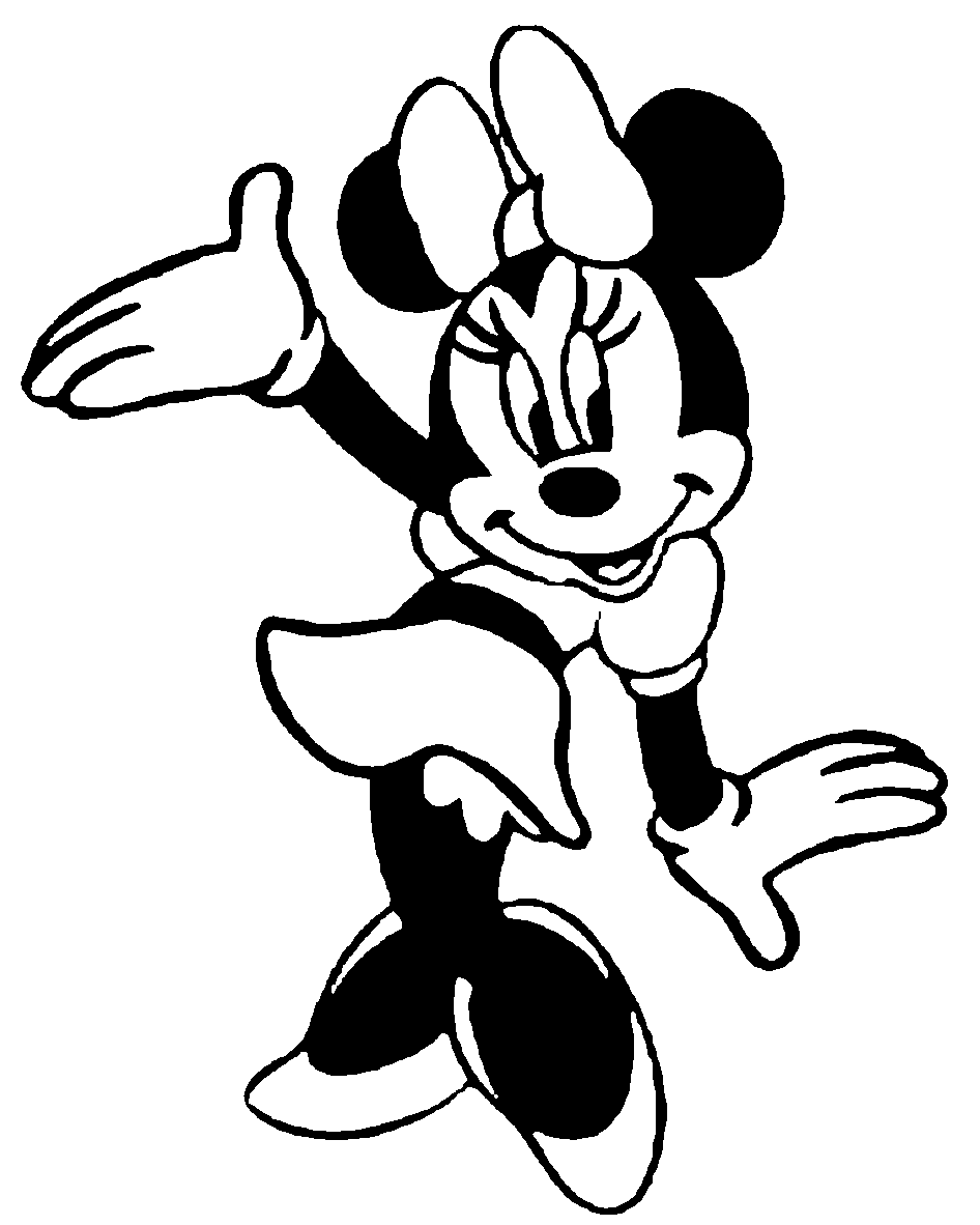 Free black and white clipart disney characters