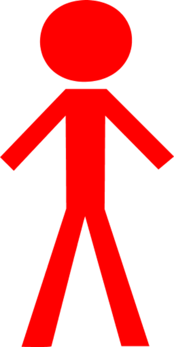 stick figure red - vector Clip Art