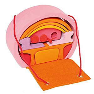 Amazon.com: Grimm's 'Bauhaus' Mobile Doll's Home in Pink/Orange ...