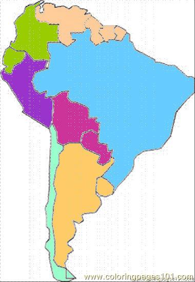 Free blank map of central and south america