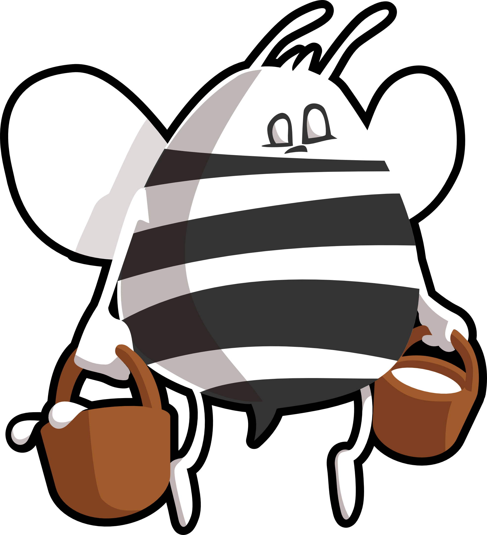 bee 12 black white line art scalable vector graphics svg inkscape ...