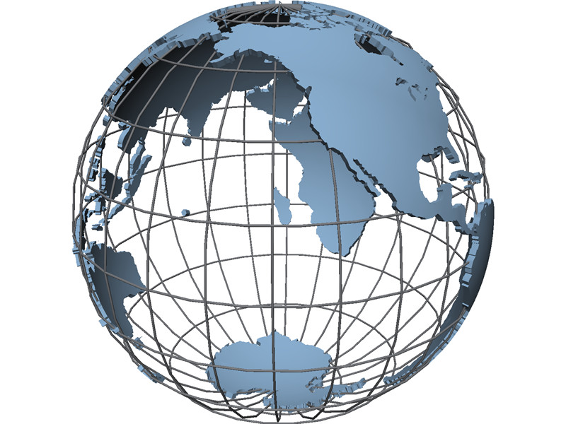 Globe Map 3D Model Download - 3D CAD Browser