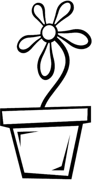 Coloring Page Of A Flower Pot