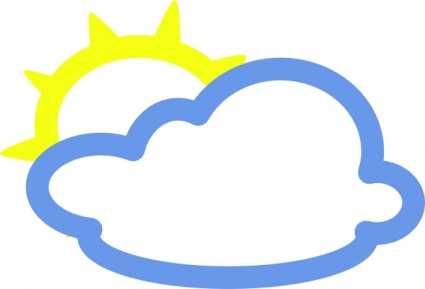Weather Symbols Sun With Clouds