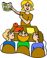 Teacher To Students Reading Clipart