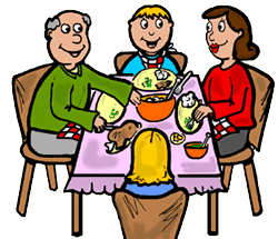 Family Eating At Table Clipart