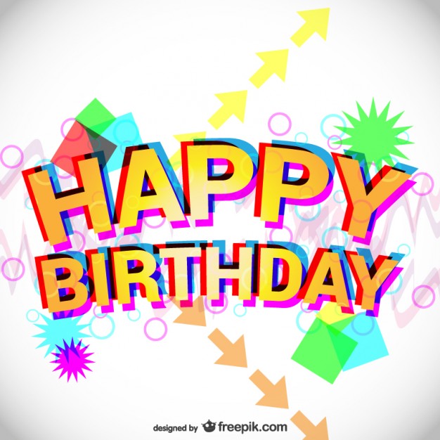 Colorful birthday card Vector | Free Vector Download In .AI, .EPS ...