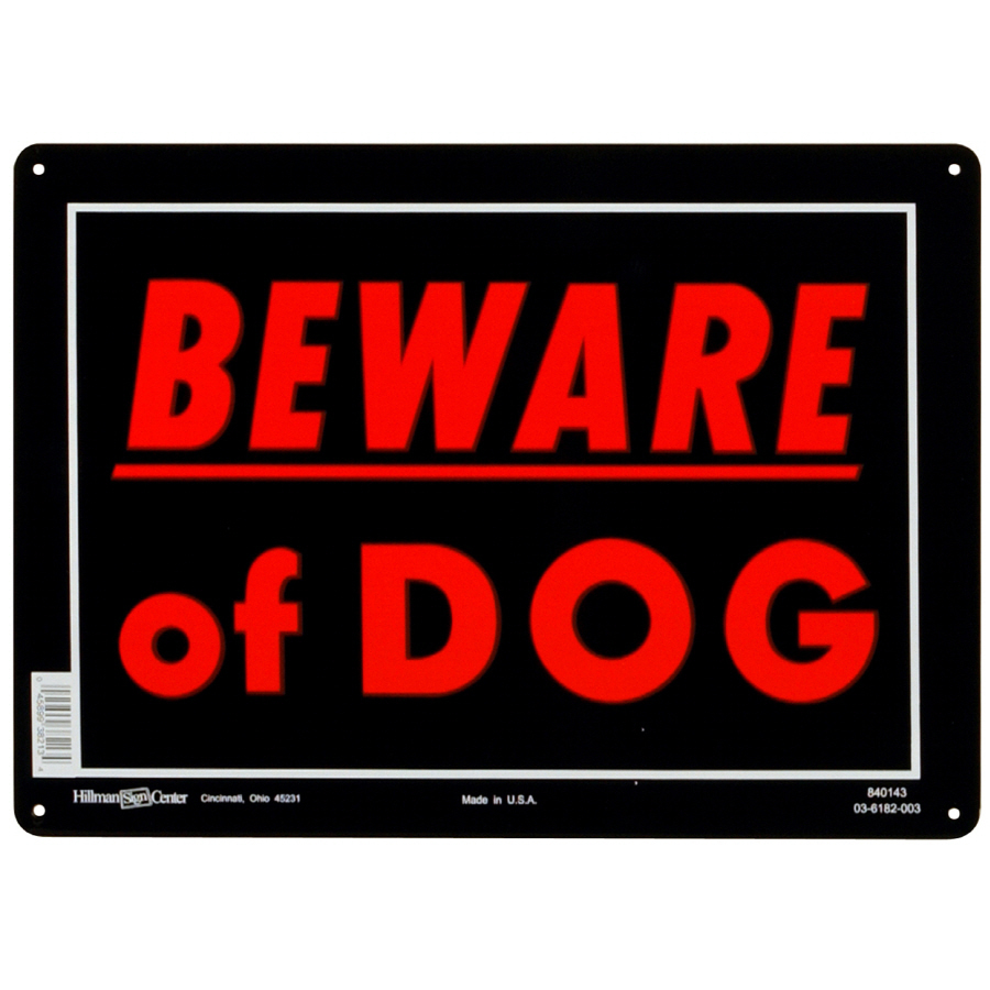 Shop Hillman Sign Center 10-in x 14-in Beware Of Dog Sign at Lowes.com