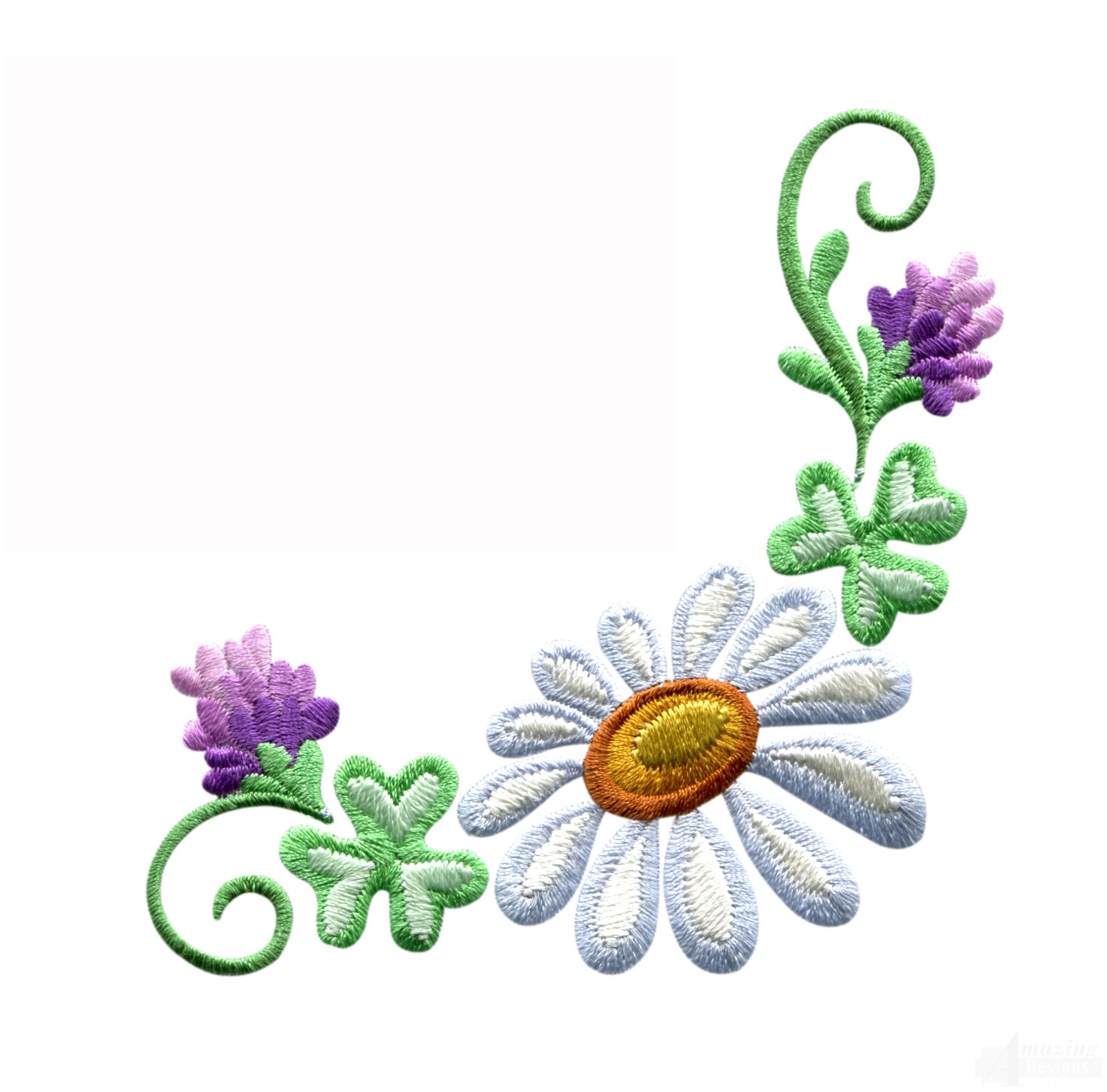 Free download Daisy Floral Border Embroidery Design