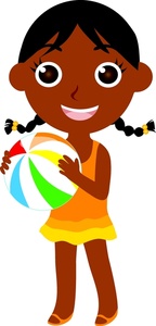 Girl Clipart Image - Black African American Girl, a Child, Going ...