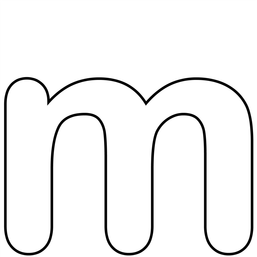 Lower Case Alphabet Letter m Template and M Song