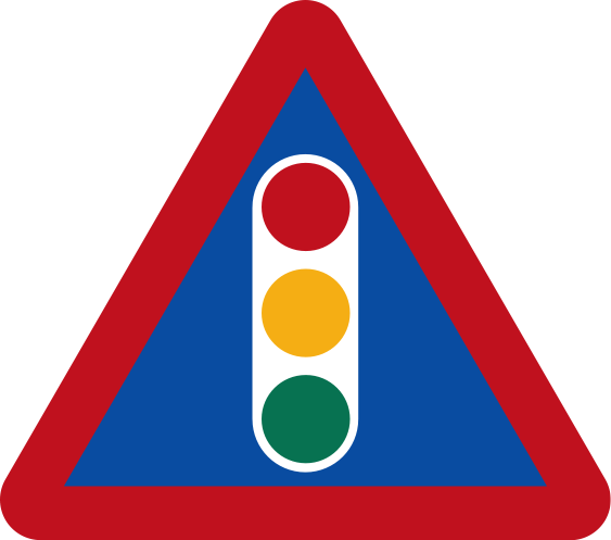 Traffic Signals Ahead sign (Botswana).svg