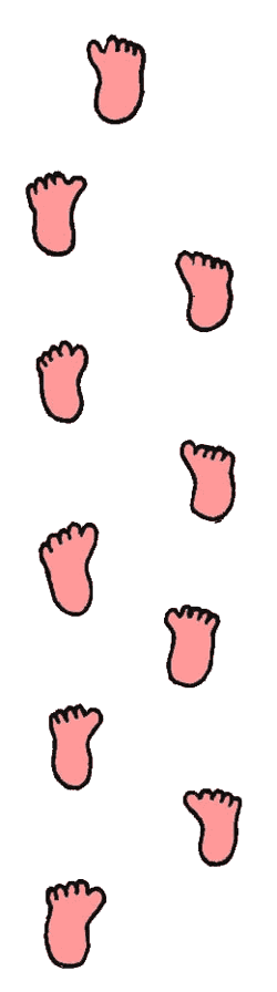 Pink Baby Footprints Border