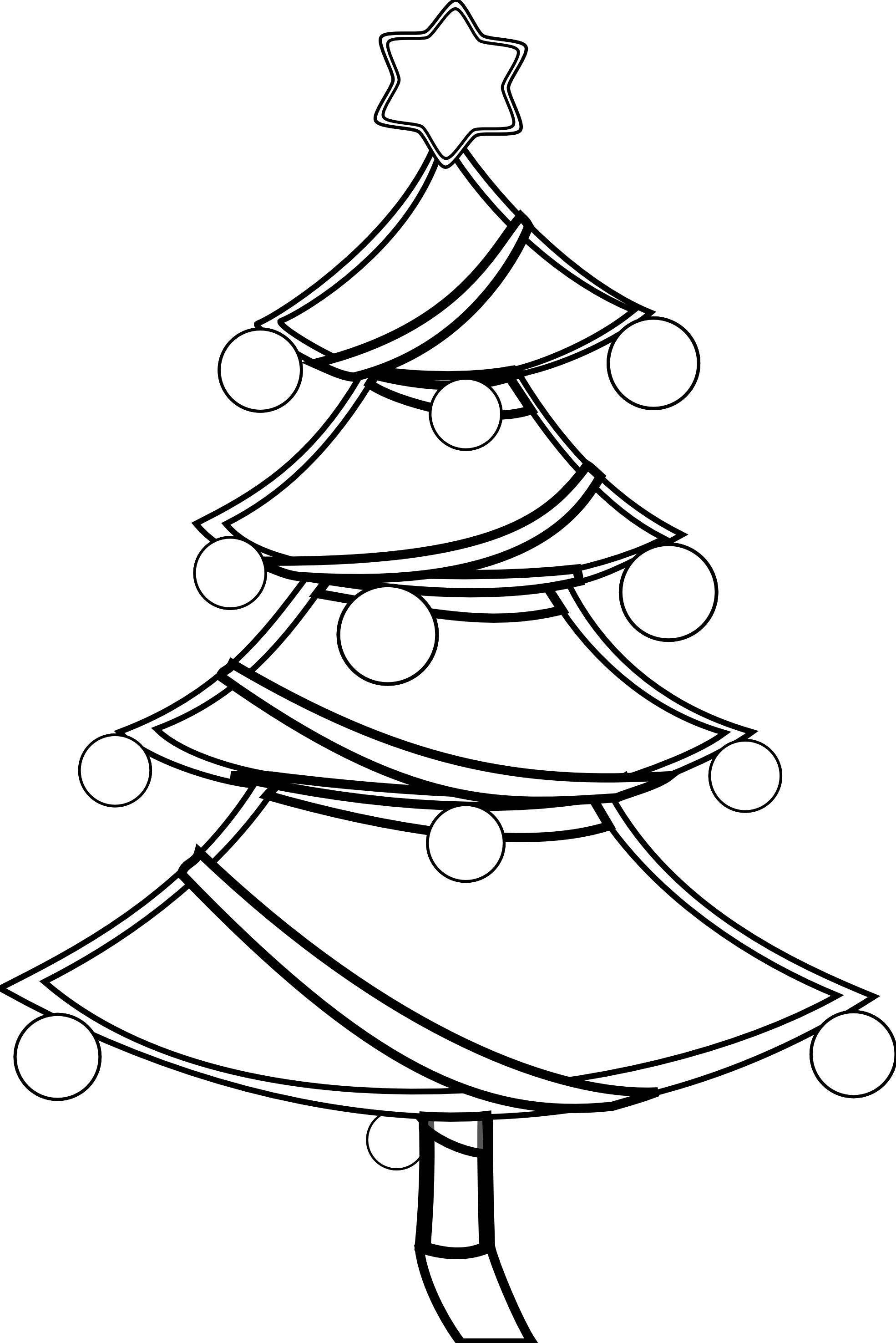 Christmas Tree Clipart Black And White - Free ...