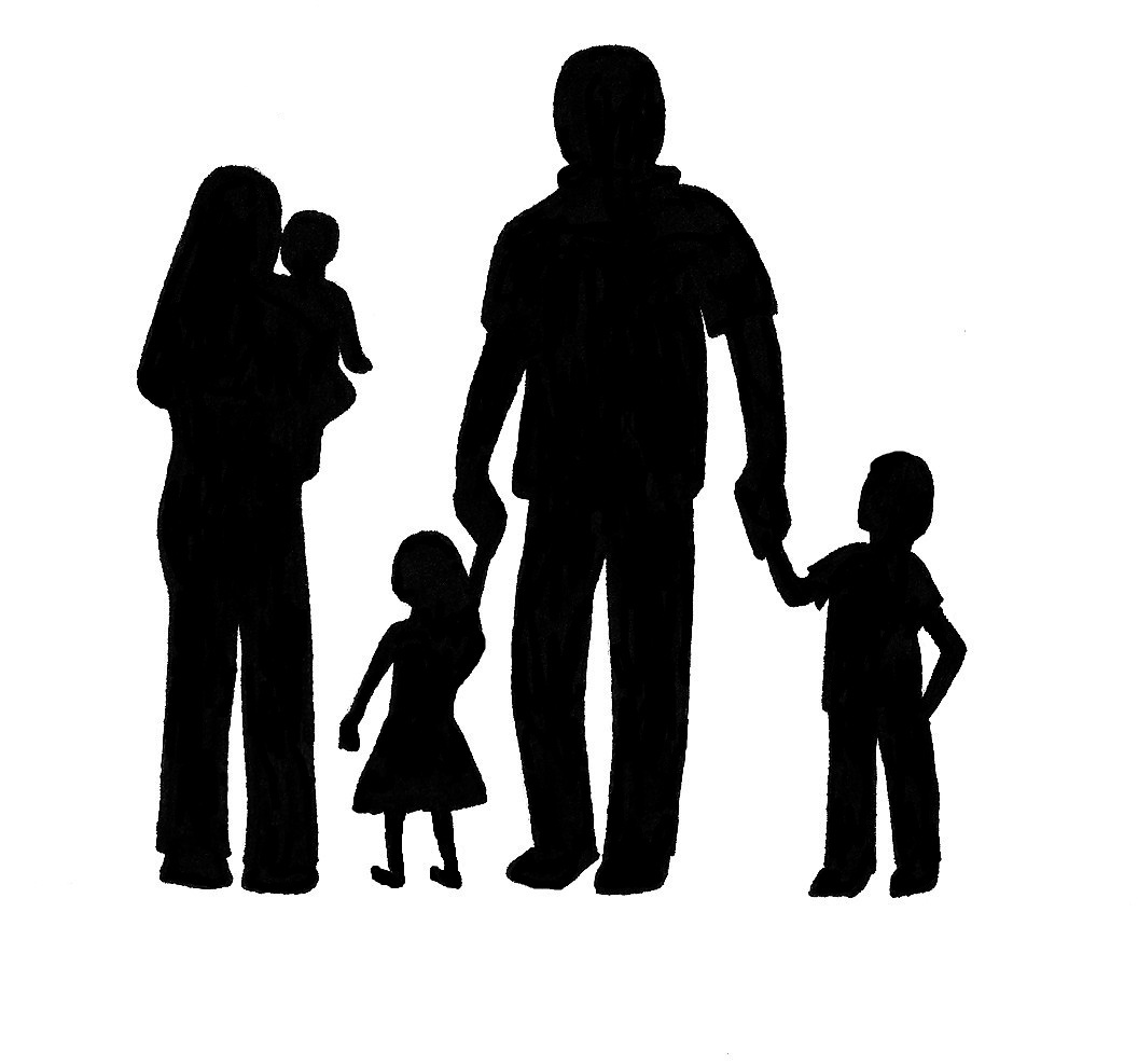 Clipart family silhouette
