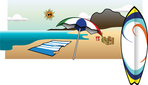 Beach Umbrella clip art - vector clip art online, royalty free ...