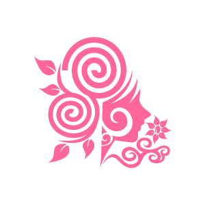 Flower Clipart - Pink Swirl Flower Girl with White Background ...