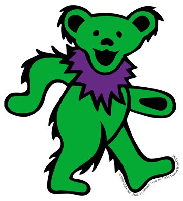 Amazon.com: Grateful Dead - Large Green Dancing Bear - Sticker ...