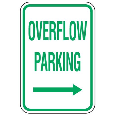 Visitor Parking Signs - Overflow Parking Right Arrow | Seton