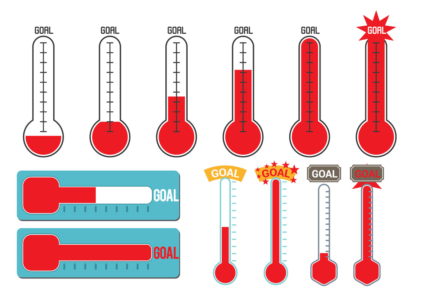 Goal Thermometer Vector - Download Free Vector Art, Stock Graphics ...