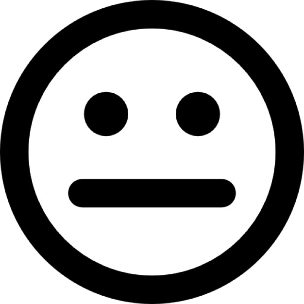 Serious emoticon face with straight mouth line Icons | Free Download