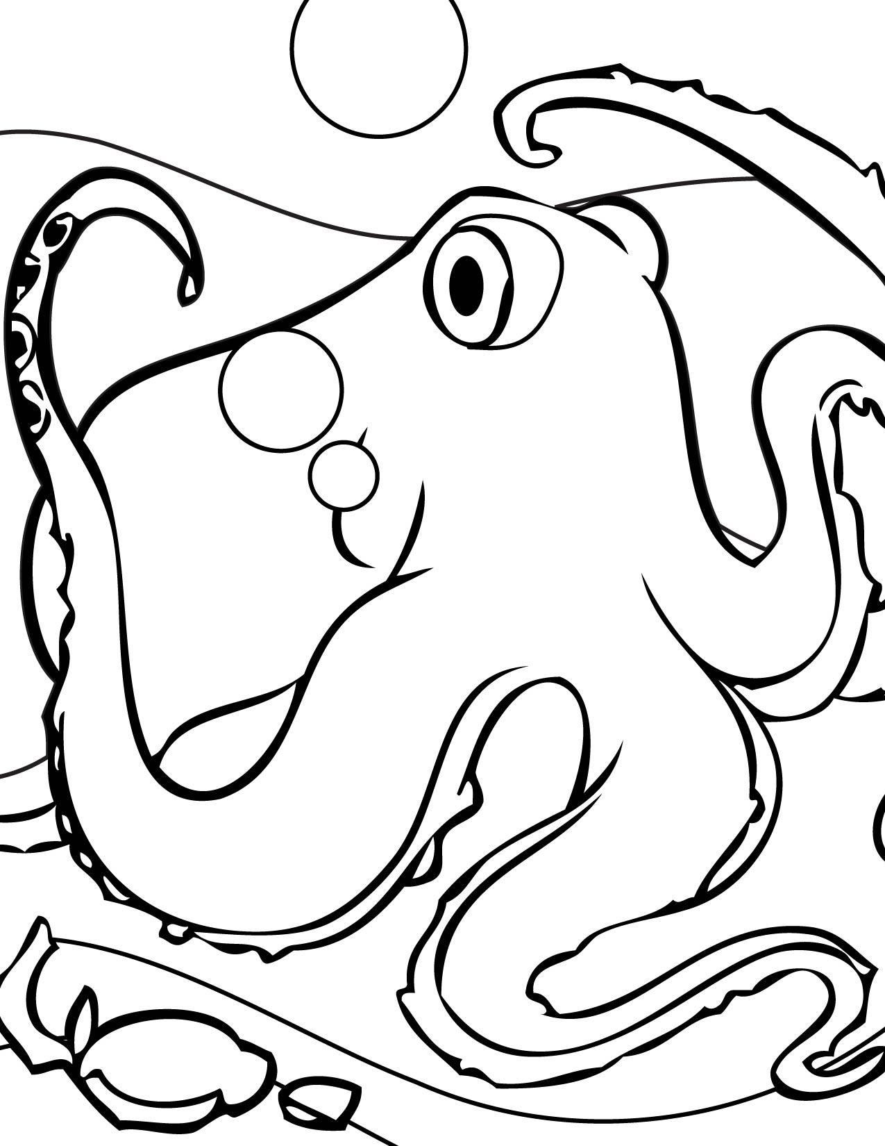 Giant Octopus Coloring Page - Handipoints