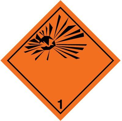 Class 1 Explosives Blank Placard With Explosive Symbol