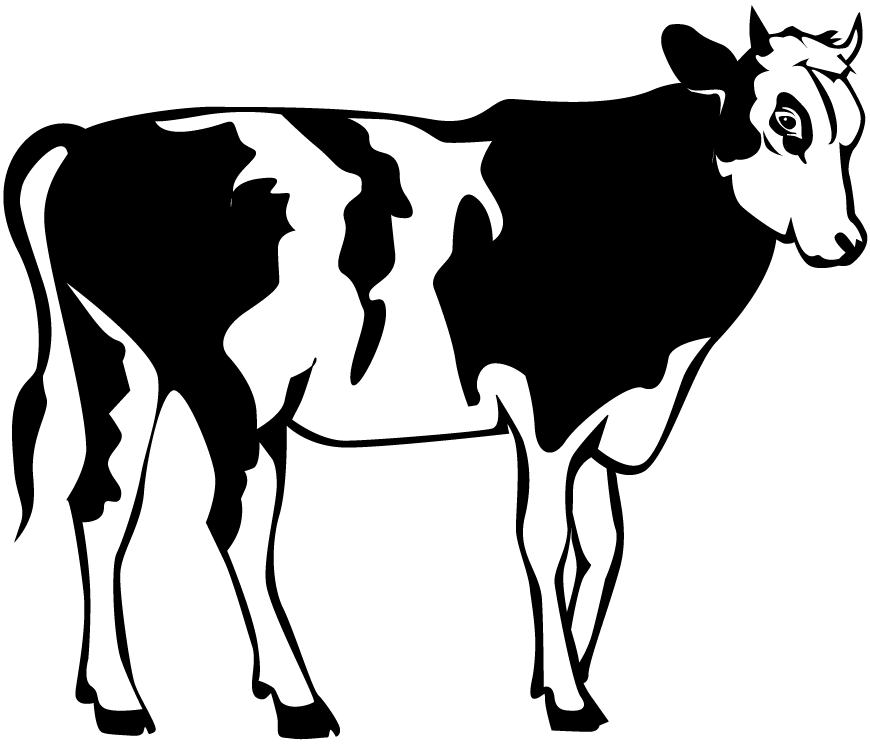 cow clipart black and white - photo #8