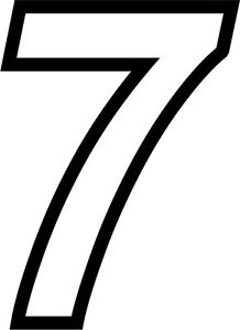 Number 7 clipart black and white