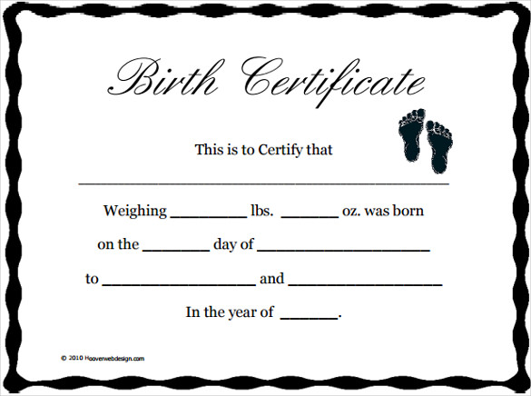 Birth Certificate Template – 31+ Free Word, PDF, PSD Format ...
