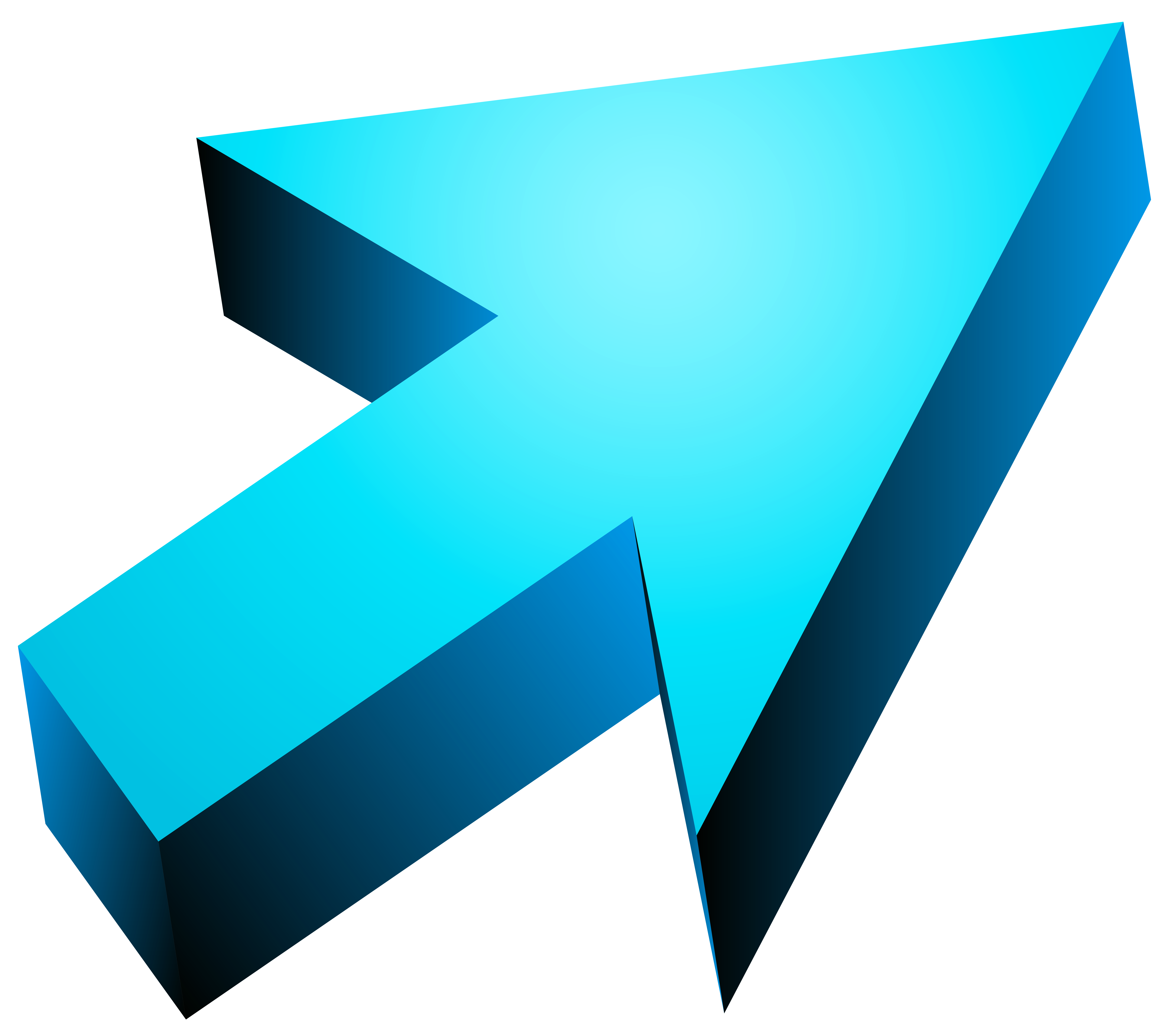 Blue 3D Arrow Transparent PNG Clip Art Image