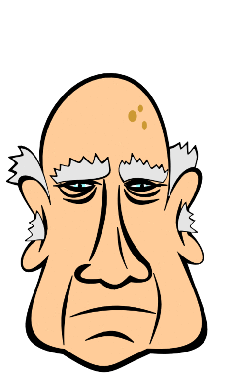 Cartoon old man smiling clipart