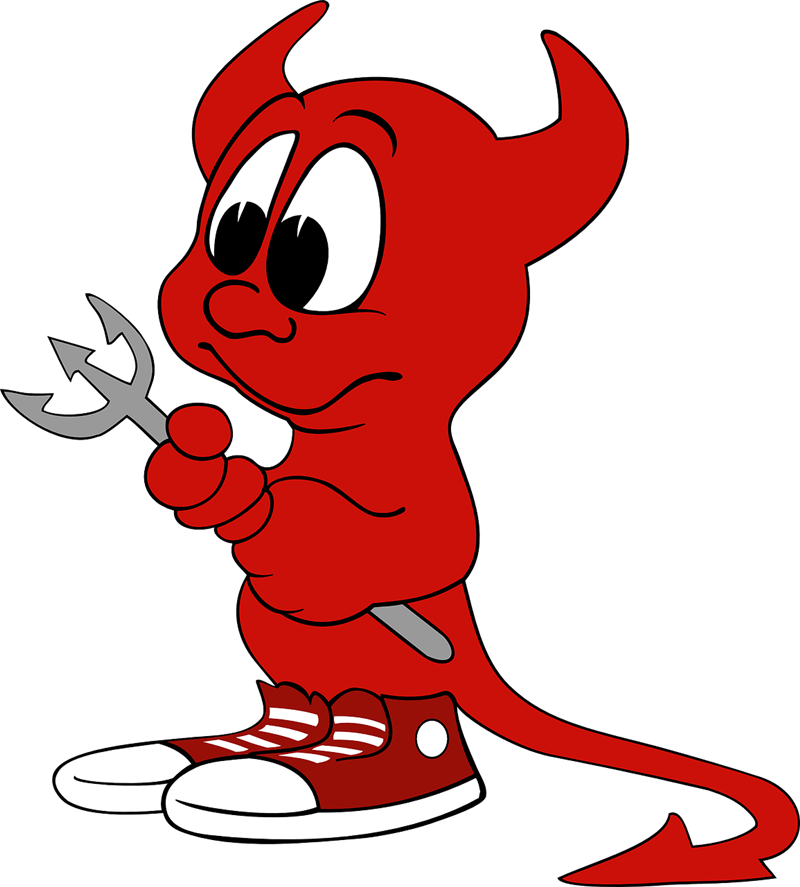 Free Cartoon Devil Holding Pitchfork Clip Art