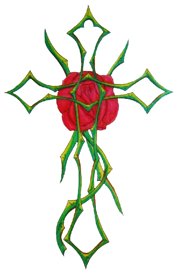 Cross Drawings With Roses - ClipArt Best