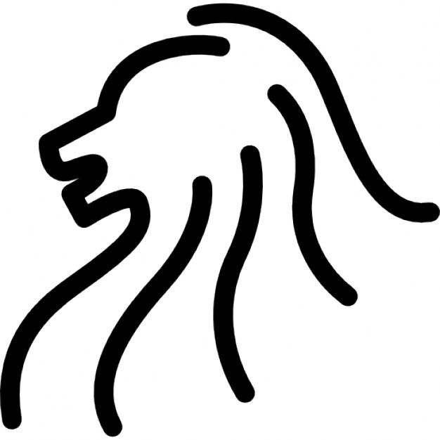 Lion head side view outline Icons | Free Download