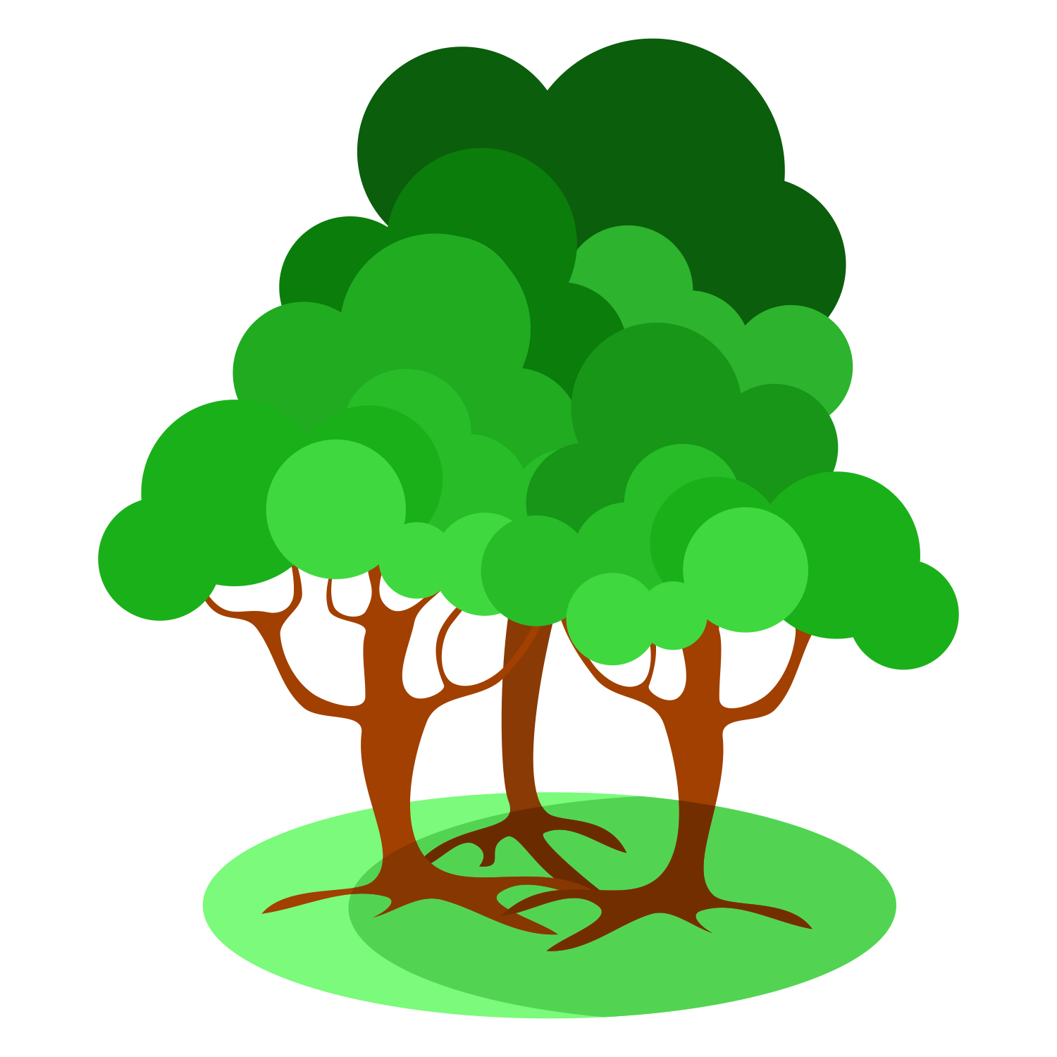 Vector for free use: Three trees