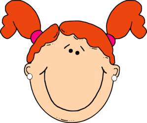 Smiling Red Head Girl Clip Art - vector clip art ...