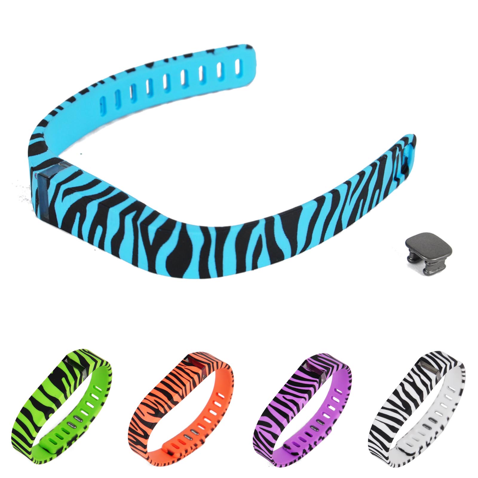 Zebra Print Replacement Wristband with Clasp for Fitbit Flex ...