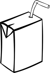 Juice box clipart black and white