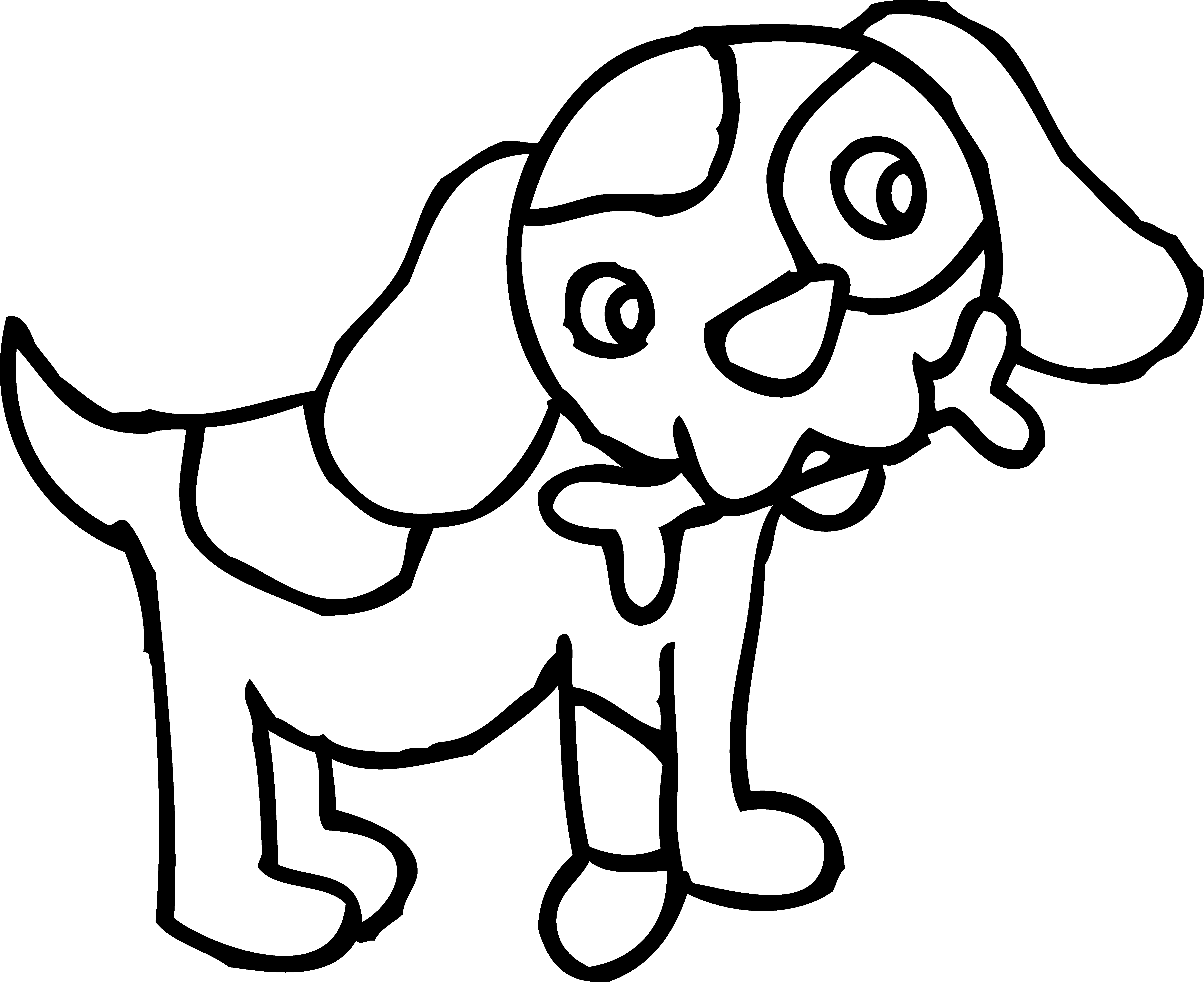 Free black and white cute puppies clipart