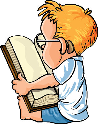 Cartoon - Little Boy Reading A Big Book | Clipart | The Arts ...