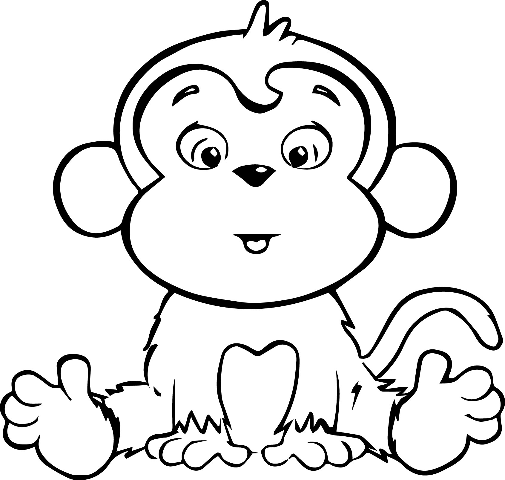 free black and white monkey clip art - photo #37