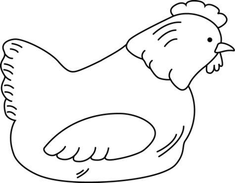 Hen clipart black and white