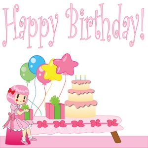 Free Birthday Party Clip Art Image - Happy Birthday Girl with ...